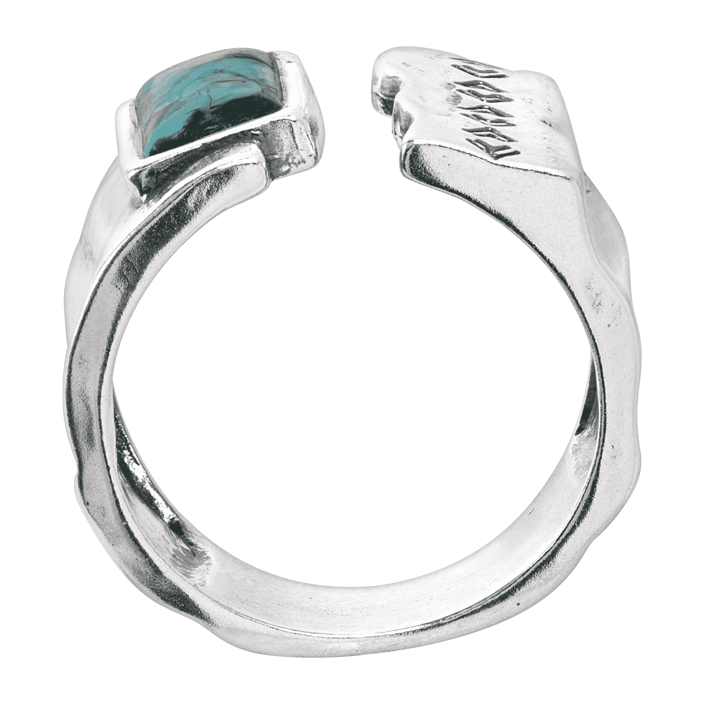 Silpada 'Split Mountain' Compressed Turquoise Cuff Ring in Sterling Siler, Size 7