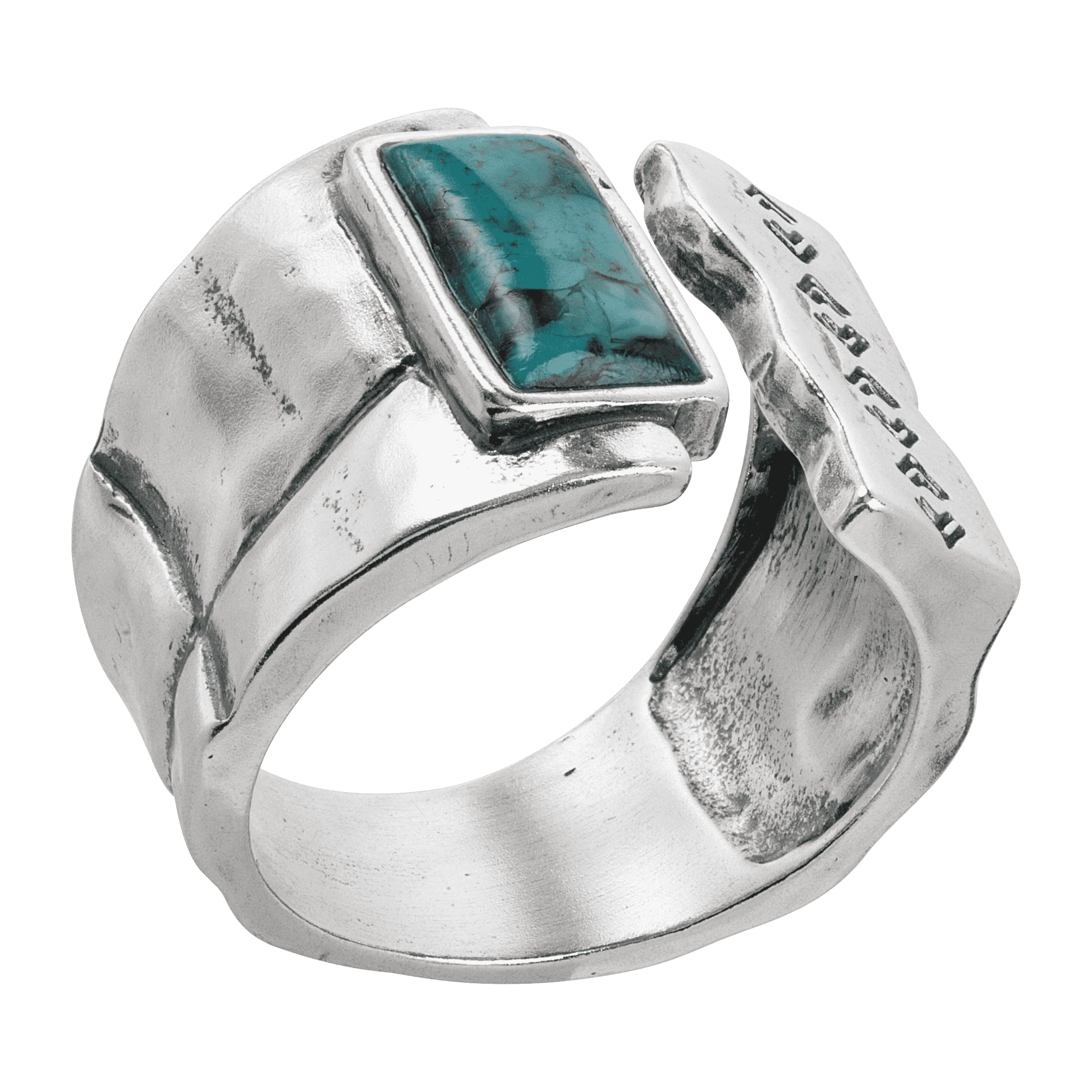 Silpada 'Split Mountain' Compressed Turquoise Cuff Ring in Sterling Siler, Size 7