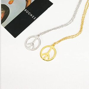 Peace Sign Necklace Earrings Set for Women Hippie Costume Accessories 70s Outfits for Women Hippie Jewelry for 60s 70s Party Favors Decorations