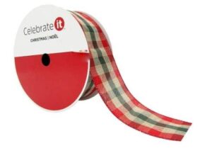 2.5" wired plaid ribbon by celebrate it christmas