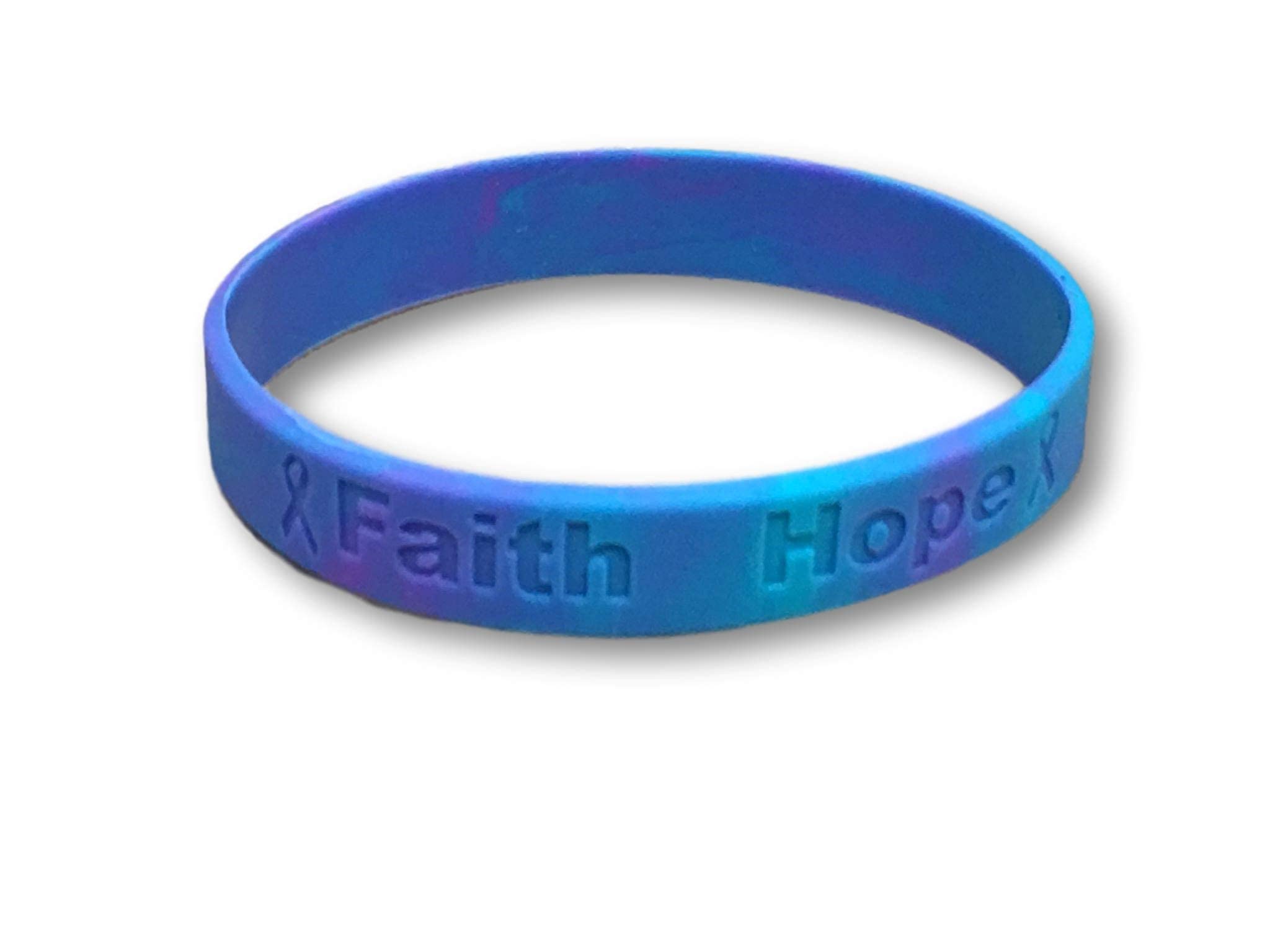 25 Suicide Teal and Purple Silicone Awareness Bracelets - Medical Grade Silicone - Latex and Toxin Free (25 Bracelets)