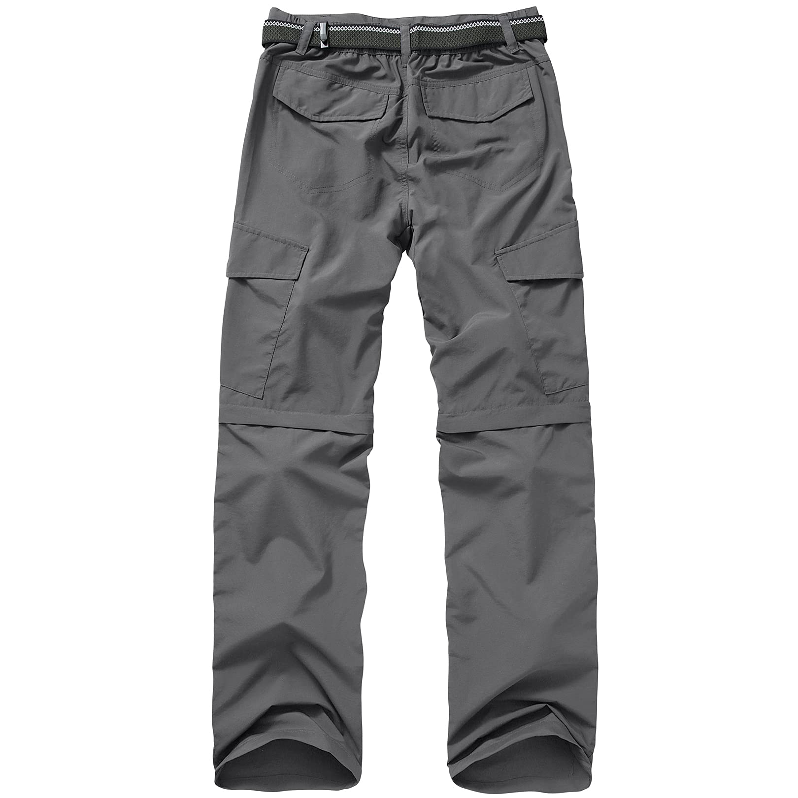 Hiking Pants for Men Convertible Zip Off Boy Scout Quick Dry Lightweight Cargo Travel Safari Pants (6088 Grey 32)