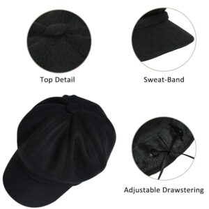 PanPacSight Women's Newsboy Hats Fall Wool Cabbie Beret Tweed Girls Paperboy Cap