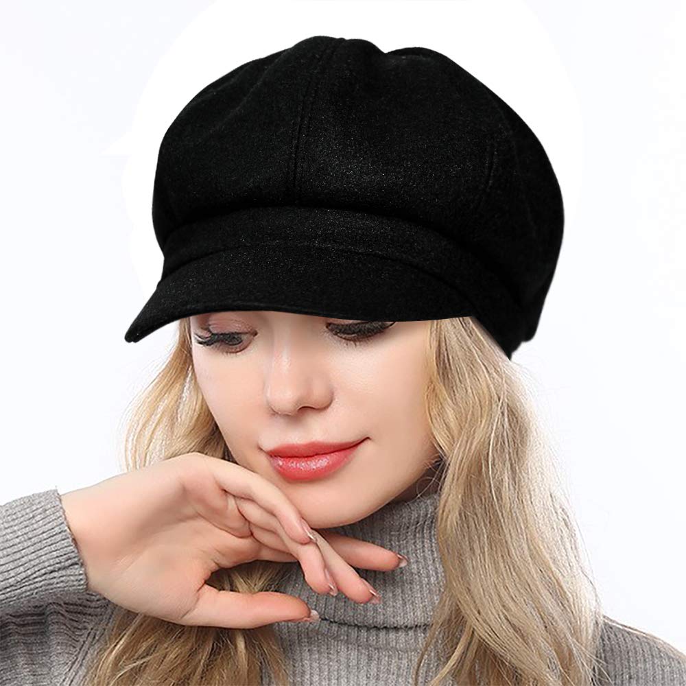 PanPacSight Women's Newsboy Hats Fall Wool Cabbie Beret Tweed Girls Paperboy Cap