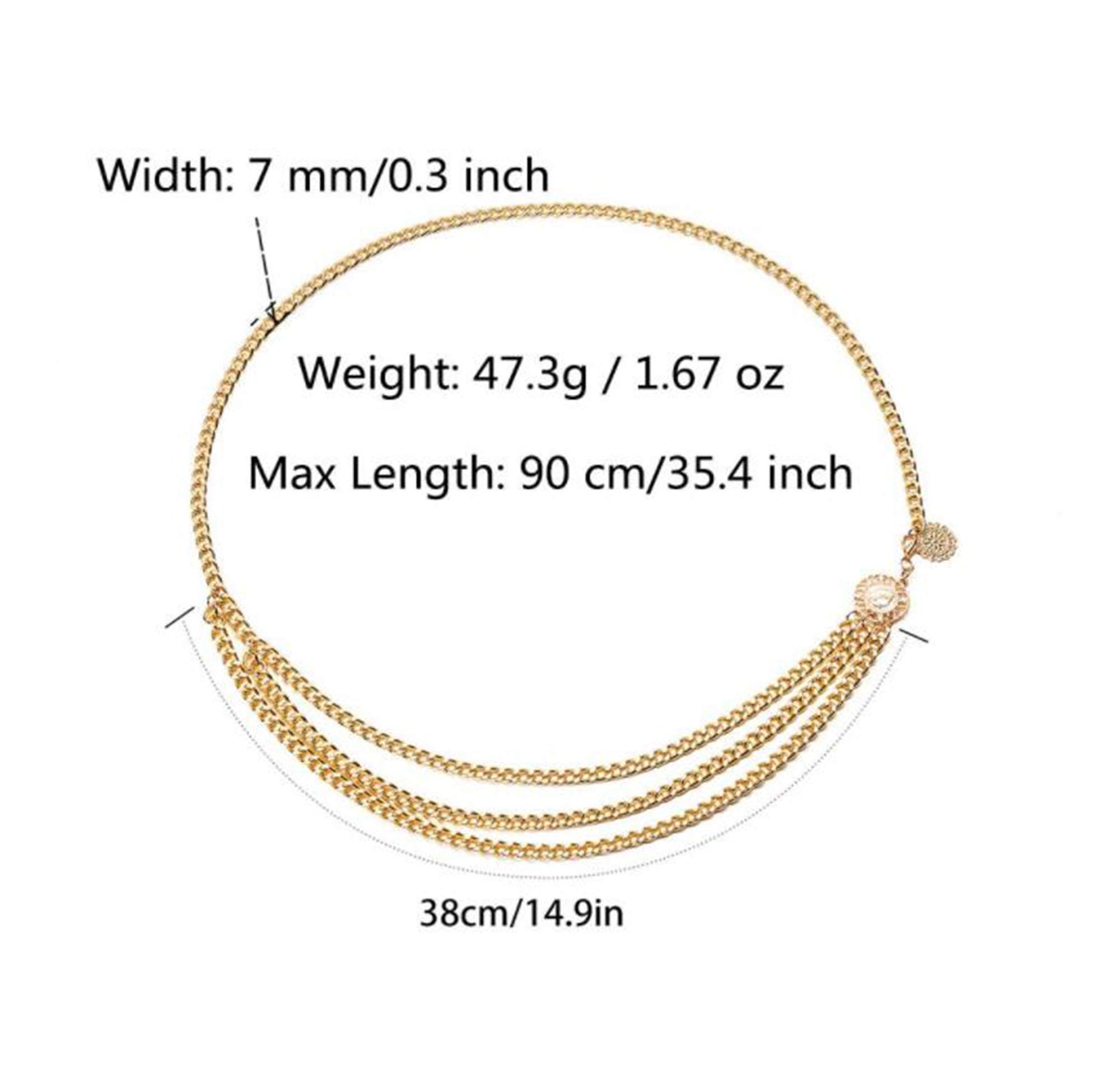 Chargances Women Waist Chain Gold Body Chain Disc Pendant Belly Chain for Women Adjustable Body Harness for Dresses Jeans Chain Jewelry for Women (gold)