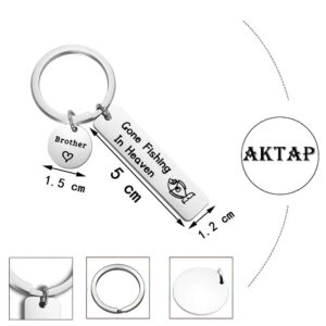 AKTAP Memorial Keychain In Memory Of Dad Gone Fishing In Heaven Sympathy Gift For Loss of Loved One