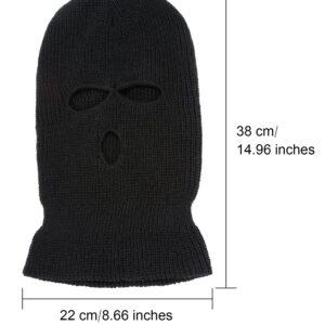 Blulu 4 Pieces Warm Full Face Cover Ski Winter Mask Balaclava Knit Full Face Mask for Men Women Outdoor Sports(Black)