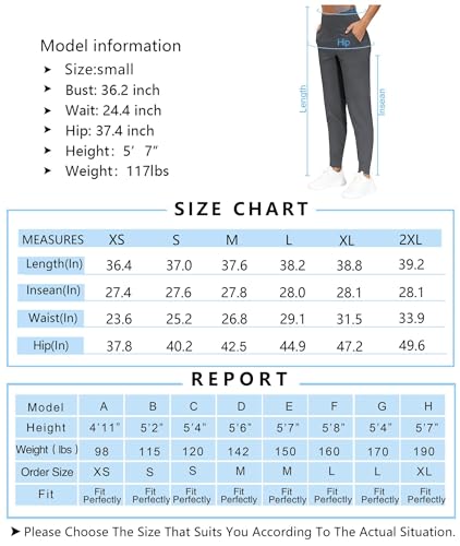 THE GYM PEOPLE Womens Joggers Pants with Pockets Athletic Leggings Tapered Lounge Pants for Workout, Yoga, Running (Small, Dark Grey)