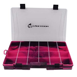 Evolution Outdoor 3700 Drift Series Fishing Tackle Tray – Pink, Colored Tackle Box Organizer with Removable Compartments, Clear Lid, 2 Latch Closure, Utility Box Storage