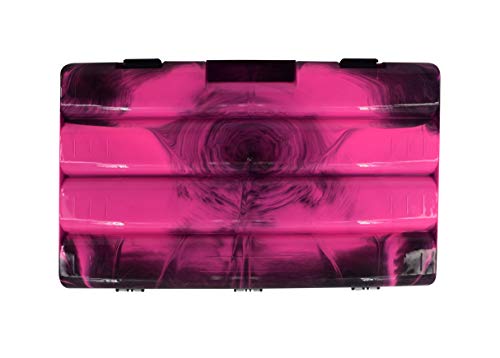 Evolution Outdoor 3700 Drift Series Fishing Tackle Tray – Pink, Colored Tackle Box Organizer with Removable Compartments, Clear Lid, 2 Latch Closure, Utility Box Storage