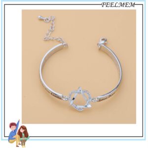 FEELMEM Adoption Jewelry Adoption Symbol Heart Triangle Charm Bracelet DNA Doesn't Make You Family Love Does Adoption Jewelry Gift for Stepmom Foster Mom (silver)