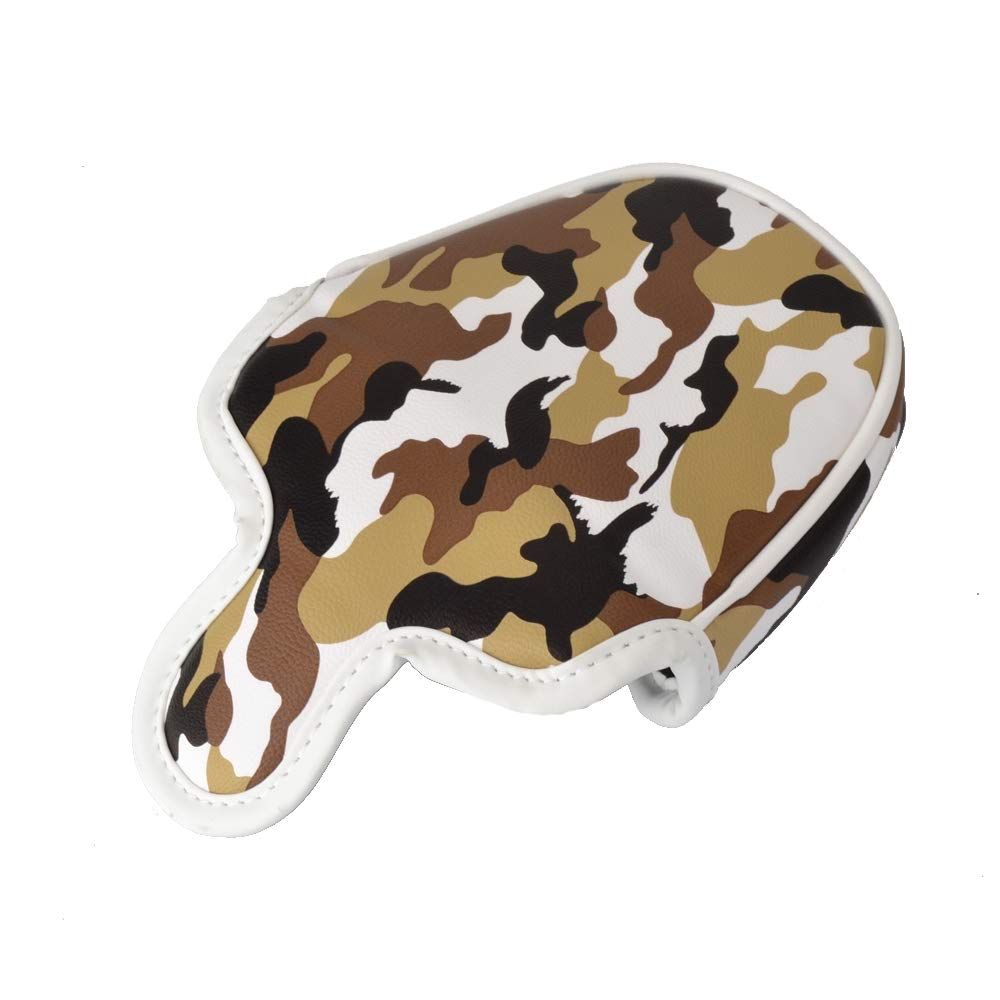 GOOACTION Golf Mallet Putter Head Cover Magnetic Closure Design Brown Camouflage Creative Pattern Golf Club Putter Headcover