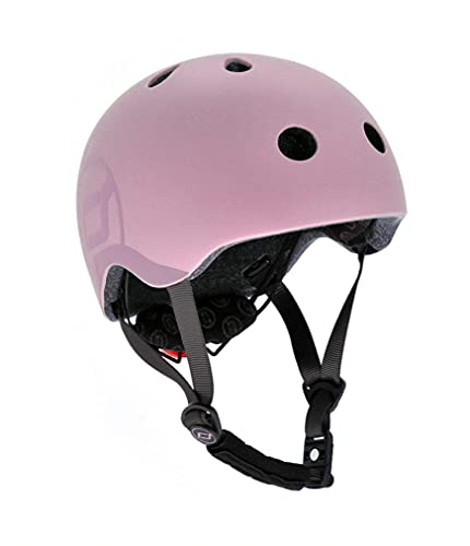 Scoot and Ride - Matte Finish Kid's Helmet with Adjustable Straps (Rose, Small-Medium) - Includes LED Safety Light and Soft Fleece Padding for Extra Protection