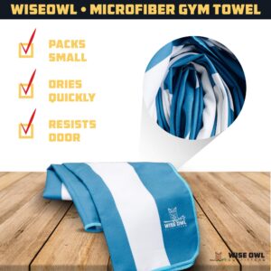 Wise Owl Outfitters Beach Towel and Yoga Towel - Quick Dry Microfiber Travel Towel for Beach, Pool, Yoga, Swim, Hand, Face, and Body