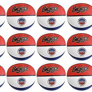 Biggz (Pack of 12 Official Size 7 Premium Rubber Basketballs - Red/White/Blue Bulk Wholesale