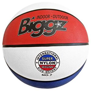 Biggz (Pack of 12 Official Size 7 Premium Rubber Basketballs - Red/White/Blue Bulk Wholesale