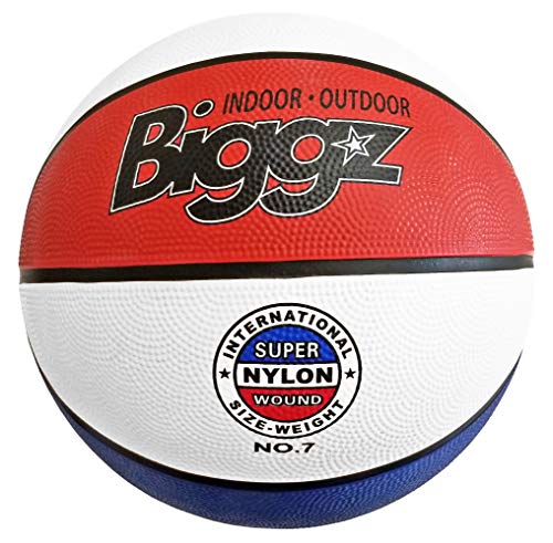 Biggz (Pack of 12 Official Size 7 Premium Rubber Basketballs - Red/White/Blue Bulk Wholesale