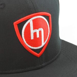 Old School M Rotor - Baseball Cap - Flat Brim Hat (Red) Rotary Engine Wankel Fans!