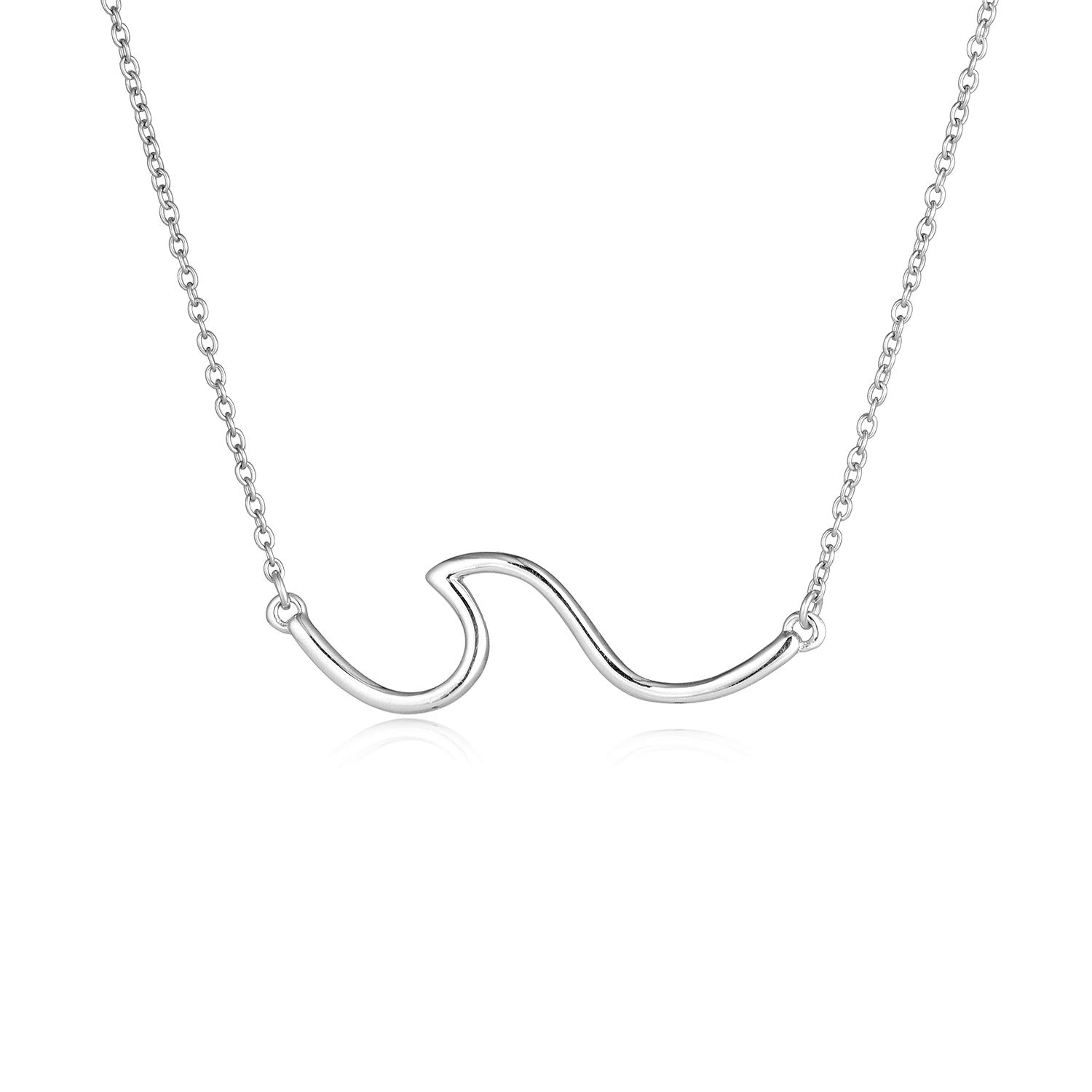 YFN Wave Necklace Sterling Silver Ocean Wave Choker Necklace Ocean Jewelry Beach Necklace for Women Gifts