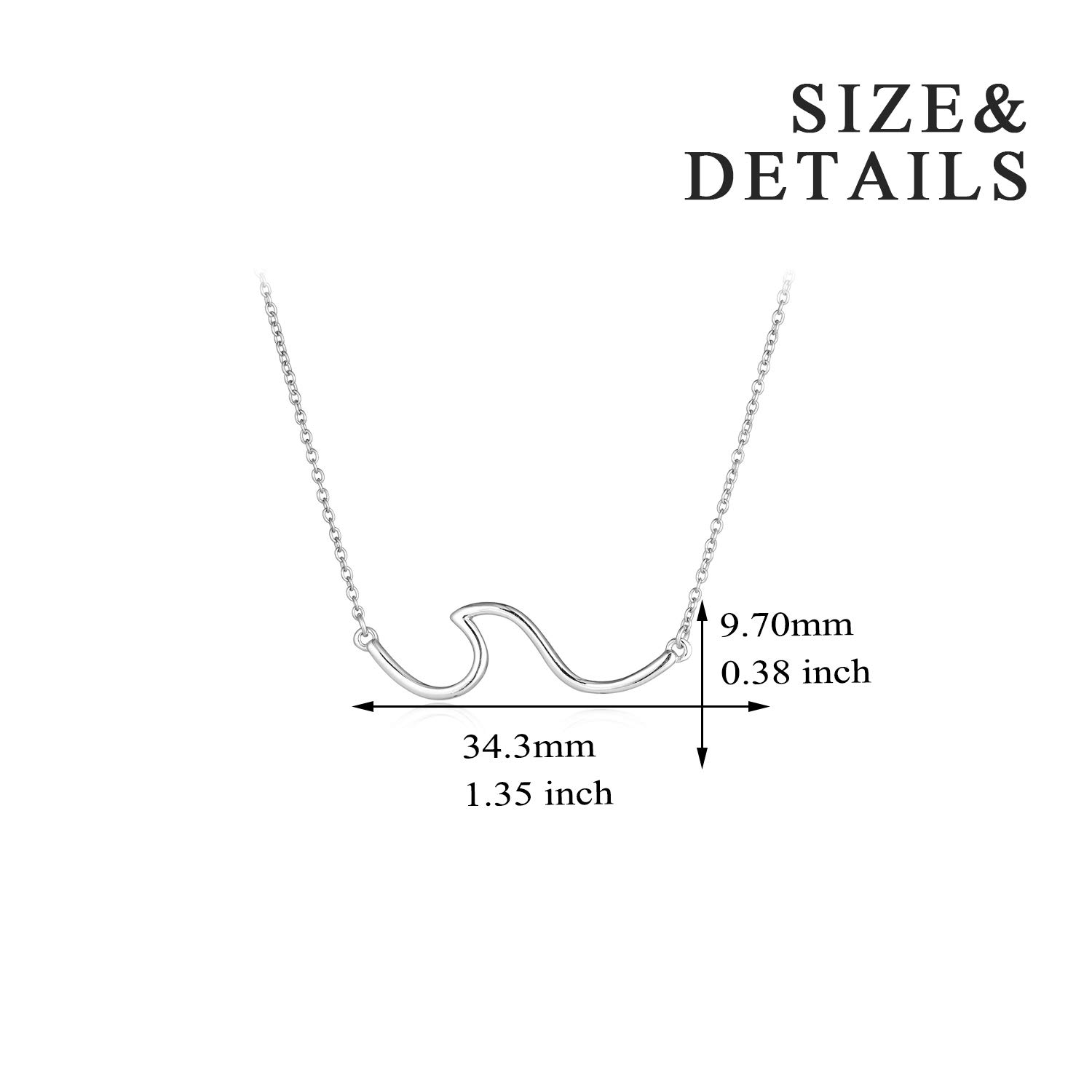 YFN Wave Necklace Sterling Silver Ocean Wave Choker Necklace Ocean Jewelry Beach Necklace for Women Gifts