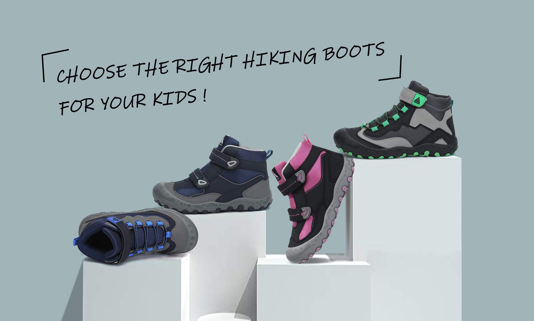 Mishansha Kids Hiking Boots Toddler Girls Boys Hiking Shoes Water-Resistant Anti-Collision Non-Slip Athletic Outdoor Trekking Boots