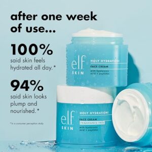 e.l.f. Holy Hydration! Face Cream - Fragrance Free, Smooth, Non-Greasy, Lightweight, Nourishing, Moisturizes, Softens, Absorbs Quickly, Suitable For All Skin Types, 1.76 Oz