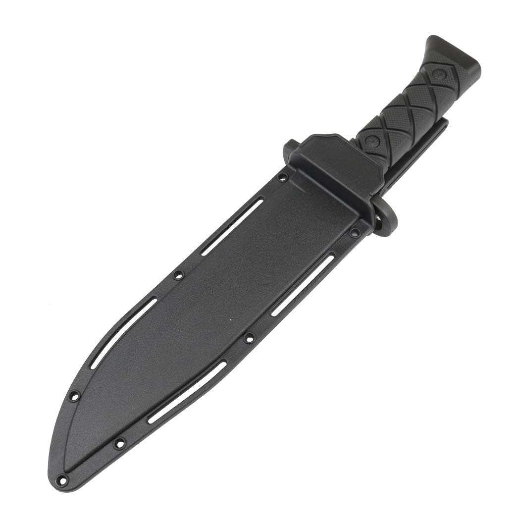 HUNT-DOWN 14.5" Tactical Hunting Knife ABS Handle 3CR13 Stainless Steel All Black