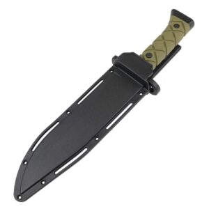 HUNT-DOWN 14.5" Tactical Hunting Knife ABS Handle 3CR13 Stainless Steel Green