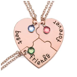 jovivi best friends forever necklaces for 3 alloy heart puzzle pieces bbf friendship pendant necklace best friends jewelry