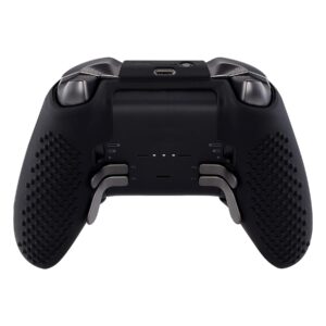 eXtremeRate Black Soft Anti-Slip Silicone Cover Skins, Controller Protective Case for New Xbox One Elite Series 2, Xbox Elite 2 Core with Thumb Grips Analog Caps