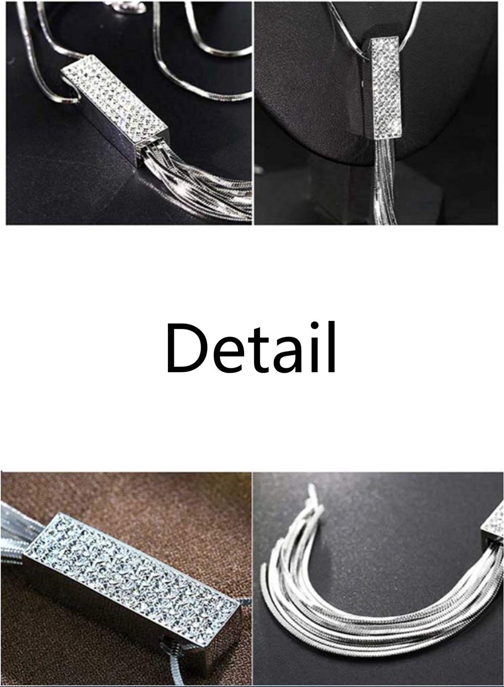 Cathercing Rhinestone Tassel Pendant Long Necklace for Women Sweater Chain Statement Necklace Choker Adjustable Elegant Jewelry Crystal Accessories Dressy Collocation Winter Evening Party Wedding