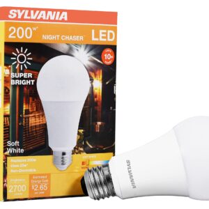 SYLVANIA Night Chaser LED A21 Light Bulb, 200W = 22W, Non-Dimmable, Damp Rated, 3000 Lumens, Soft White - 1 Pack (40584)