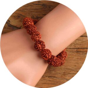 Petrichor Original 5 Mukhi Nepal Rudraksha Bead Elastic Bracelet (Pack of 2) Daily Fashion Wear