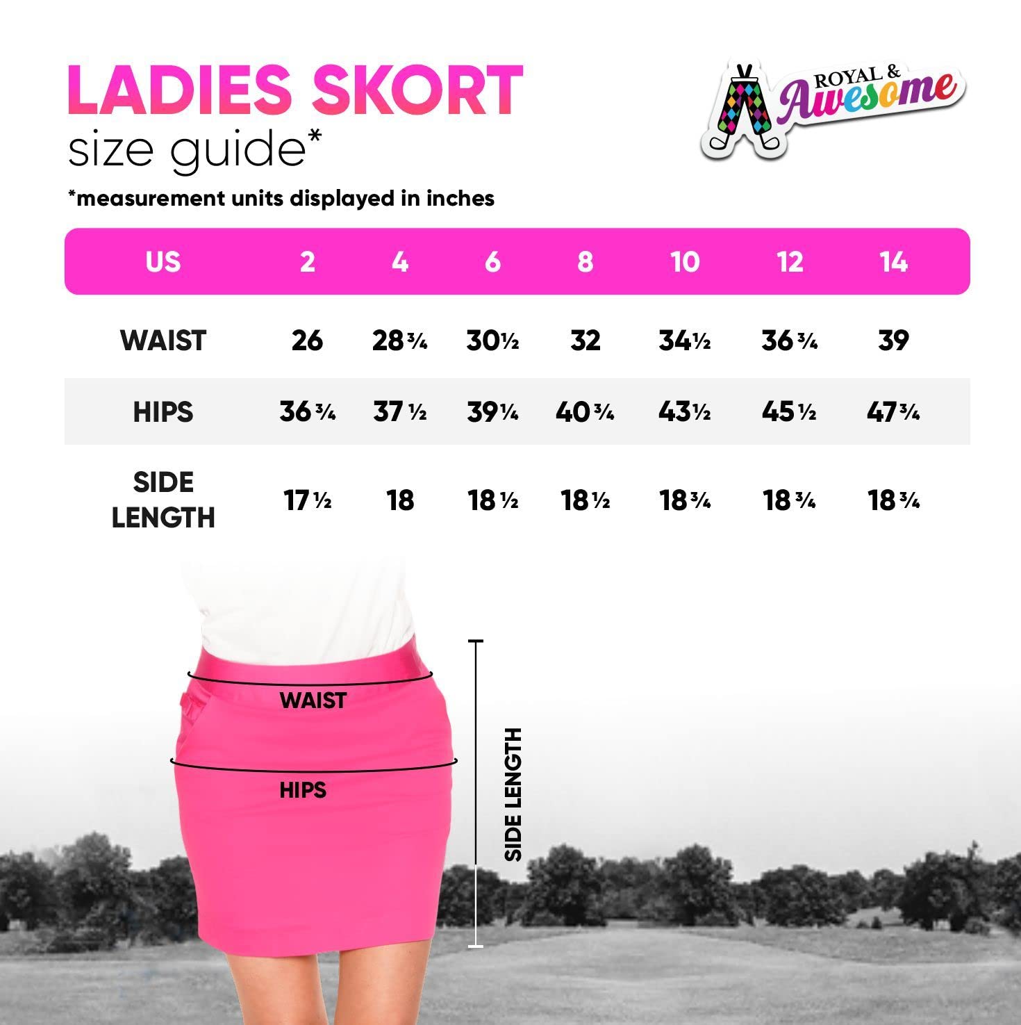 Royal & Awesome Pink Golf Skorts Skirts for Women with Pockets, Golf Skirts Women, Womens Golf Skirt, Golf Skorts for Women