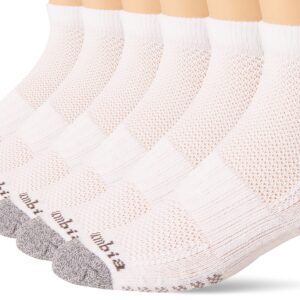 Columbia Men's 6 Pack Athletic Low Cut Socks, White/Columbia Grey, Shoe Size 6-12