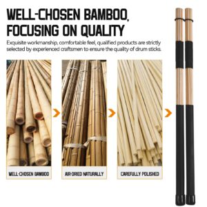 Jazz Drum Sticks Drumsticks Bamboo Punk Drum Sticks for Jazz Folk Music (black)