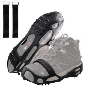 ice cleats snow traction cleats crampons for walking on snow and ice non-slip overshoe with removable straps rubber anti slip crampons slip-on stretch footwear