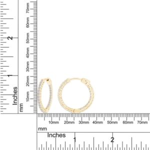 IGI Certified 1 Carat (Cttw) Round Lab Grown Diamond Inside Out Hoop Earrings In 10k Solid Yellow Gold 1 CT