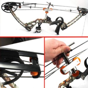 Jadeshay Compound Bow Press, Stainless Steel Portable Outdoor Hunting Archery Tool with Quad Bracket Set, Adjustable Cable for String and Maintenance