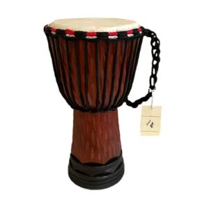 JIVE Djembe Drum African Bongo Congo Wood Drum Deep Carved Solid Mahogany Goat Skin Professional Quality 16" High