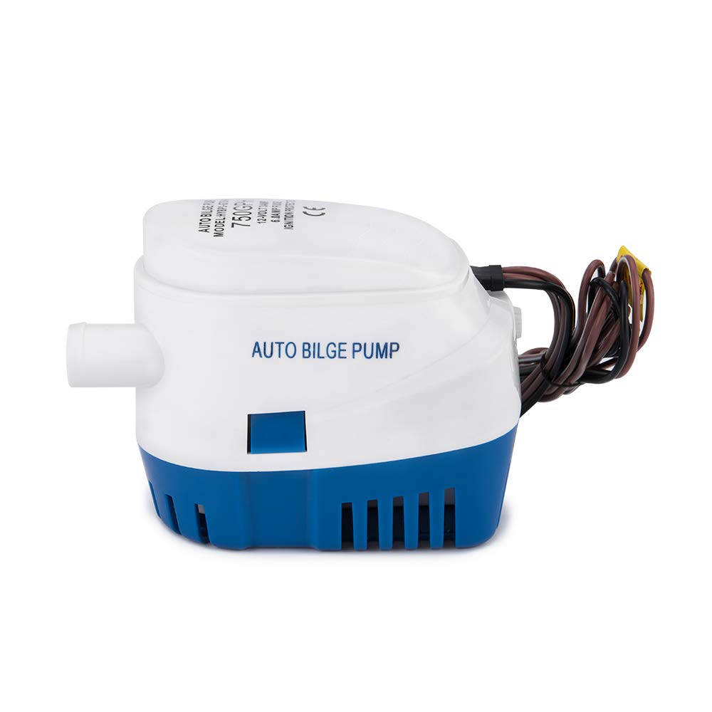 Dontmiss Automatic Submersible small Boat Bilge Pump 12v 750gph Auto with Float Switch 3/4 inch (19mm) Outlet Dia, bilge pumps for boats