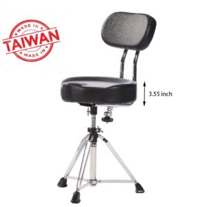 Boltd Drum Throne Made in Taiwan Adjustable Motorcycle Style with Large Backrest Seat Comfortable Drum Set Percussion Stool