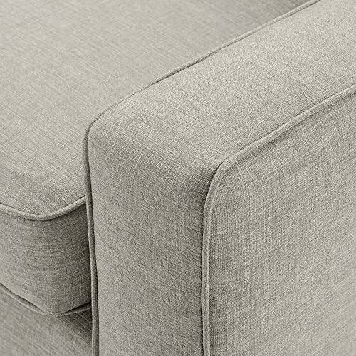 Serta Harmon Reversible Sectional Sofa, Modern L-Shaped Couch for Small Spaces, Soft Fabric Upholstery, Square Arm, Light Gray