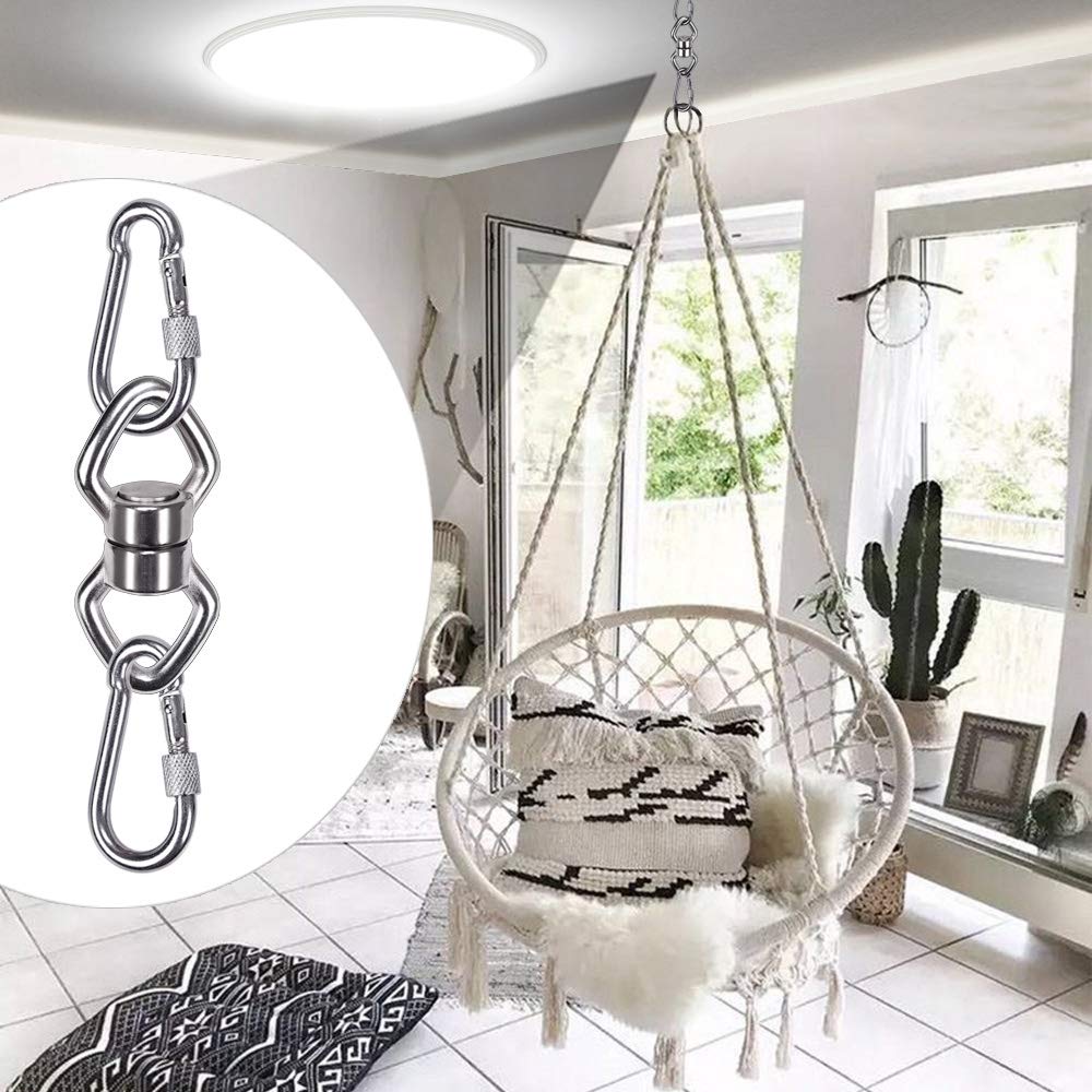 BeneLabel Swing Swivel with 2 Carabiners, 770LB Capacity, Safest Rotational Device Hanging Accessory with 2 Bearing for Aerial Silks Dance, Web Tree Swing, Children's Swing, Yoga Swing Sets