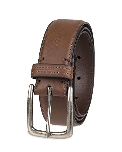 Columbia Men's Trinity Logo Belt-Casual Dress with Single Prong Buckle for Jeans Khakis