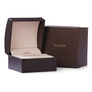 Angara Natural Diamond Art Deco Engagement Ring for Women in 14K White Gold (1/10 cttw) Ring Size 6 - April Birthstone