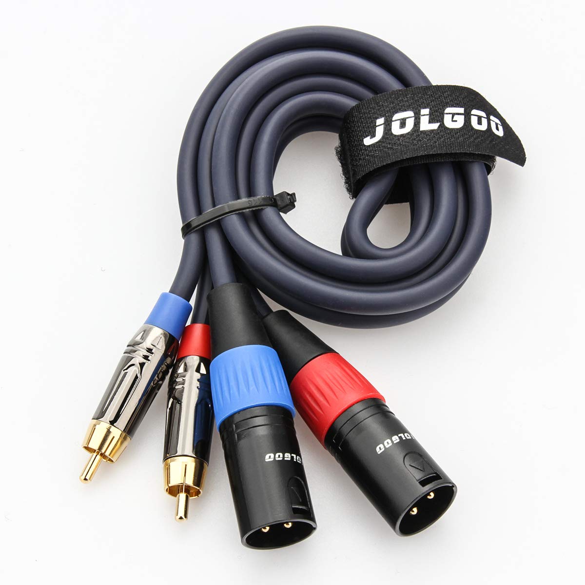 JOLGOO RCA to XLR Cable, Dual RCA Male to Dual XLR Male Cable, 2 RCA Male to 2 XLR Male HiFi Audio Cable, 4N OFC Wire, for Amplifier Mixer Microphone, 3.3 Feet