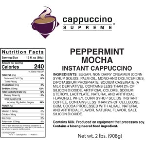 Cappuccino Supreme Peppermint Mocha Instant Cappuccino Mix 6 x 2 lbs