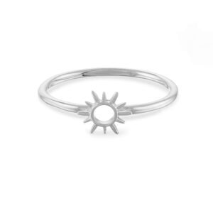 boma jewelry sterling silver sunburst open circle ring, size 6