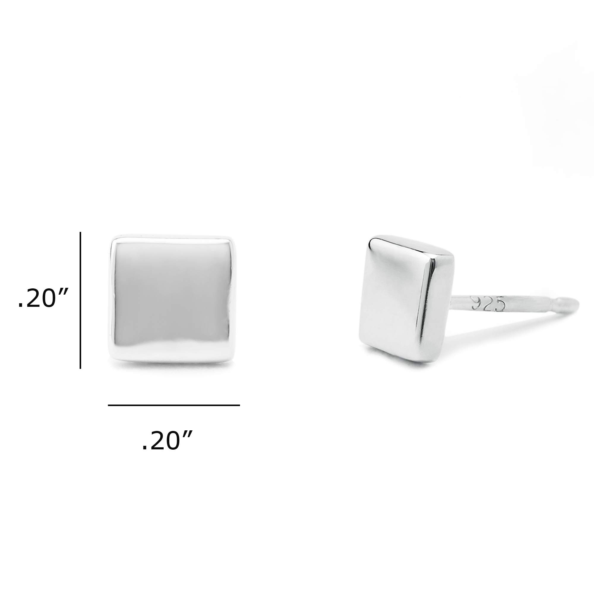 Boma Jewelry Sterling Silver Square Geometric Stud Earrings